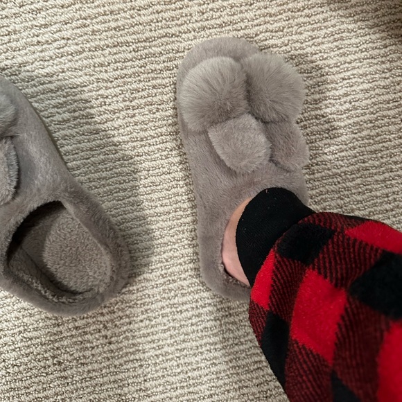 Women Indoor Fluffy Bunny Slippers Light Brown Us Size 6 to 7 Wz Two Rabbit Ears - Picture 8 of 8